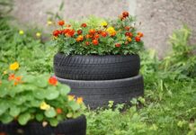 Recycling of tires for chairs, tables and beanbags